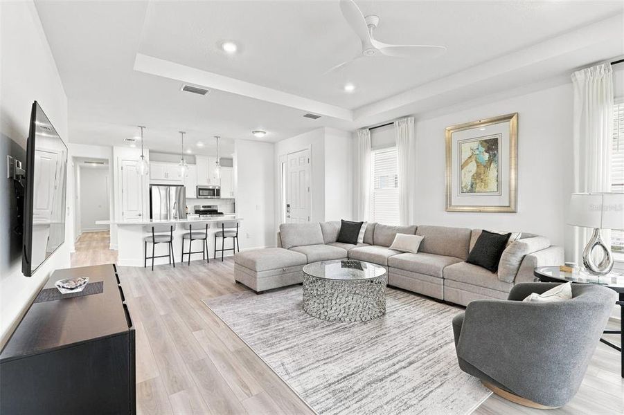 Furnished interior view inside a new home in Esplanade at Azario Lakewood Ranch, Bradenton (Image 11). Furnished interior view inside a new home in Esplanade at Azario Lakewood Ranch, Bradenton (Image 11).