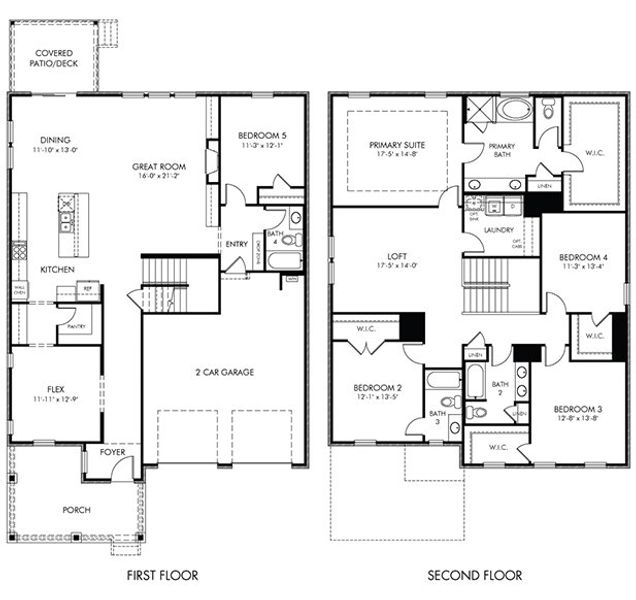 2D floor plan layout for the Harris by Meritage Homes in Station Hill - Estate Series, Franklin, TN (Image 2).