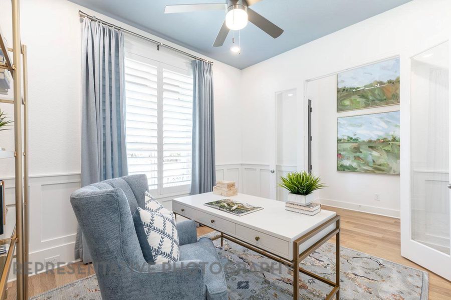 Furnished interior view inside a new home in Lariat: 50ft. lots, Liberty Hill (Image 11).