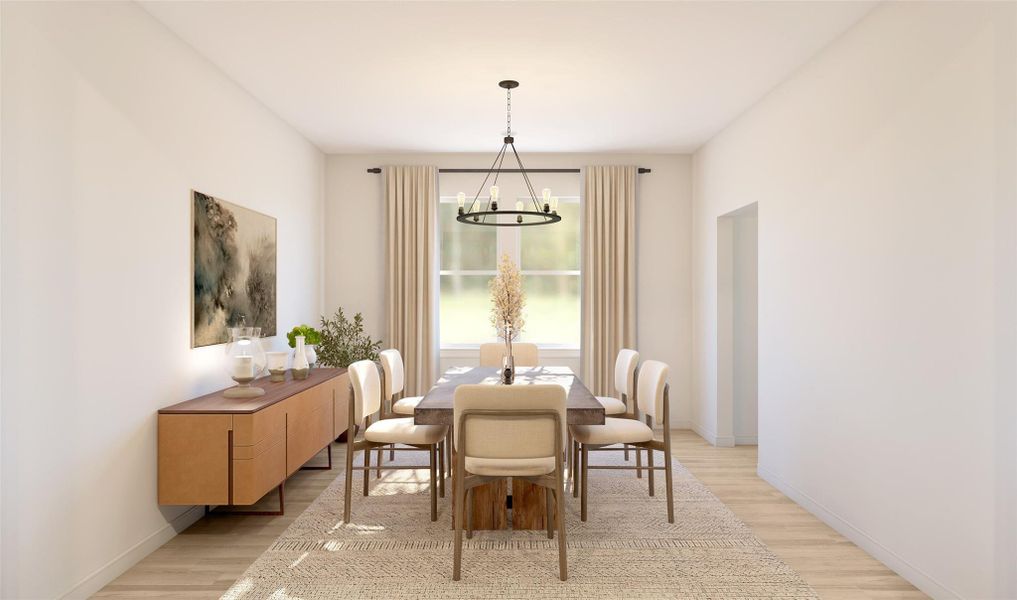 Elegant dining room (*Artist rendering used for illustration purposes only.) Elegant dining room (*Artist rendering used for illustration purposes only.)