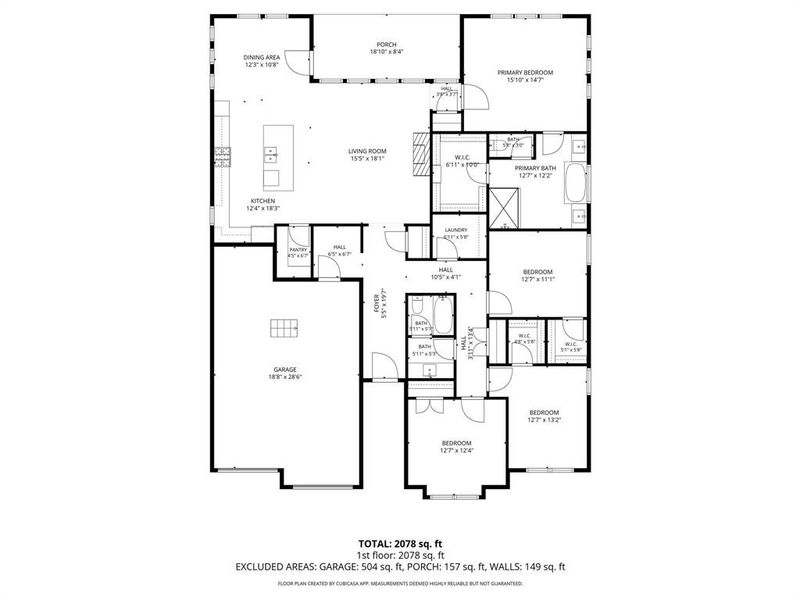 2D floor plan layout of this home in Talon Hills, Fort Worth, TX (Image 5).