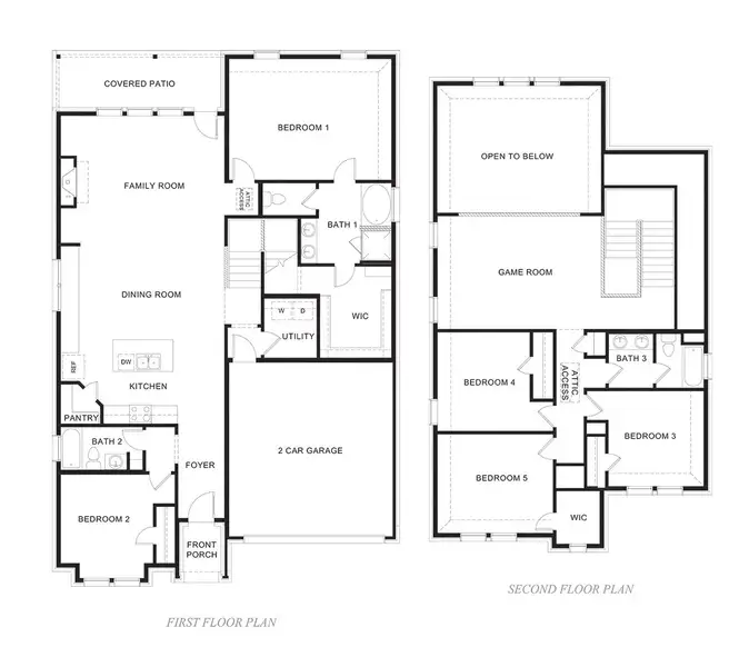 2D floor plan layout for the Oakridge by D.R. Horton in Morning Ridge, Princeton, TX (Image 3).