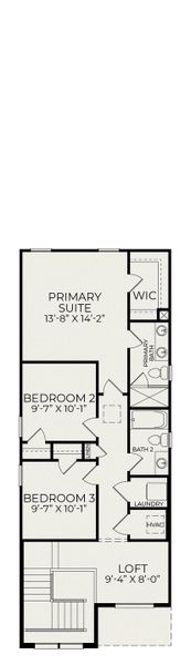 2D floor plan layout for the Terra C by Homes by Dickerson in Chatham Park, Pittsboro, NC (Image 4).