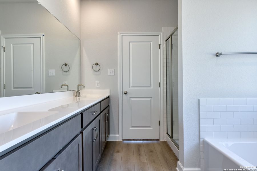 Furnished interior view inside a new home in Enclave at Hennersby Hollow 50's, San Antonio (Image 7). Furnished interior view inside a new home in Enclave at Hennersby Hollow 50's, San Antonio (Image 7).