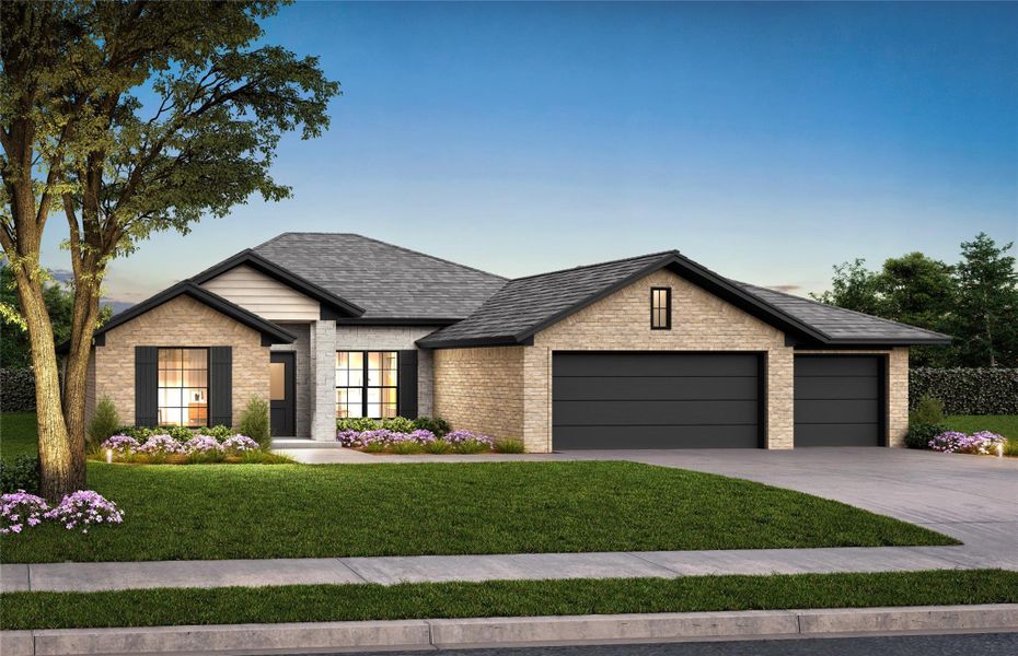 Front exterior of a new home in , Dayton, TX, highlighting curb appeal (Image 1).
