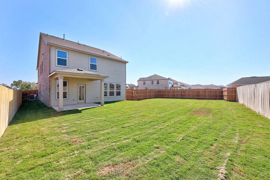 Exterior details and patio area of a home in Salerno - Heritage Collection, Round Rock (Image 19). Exterior details and patio area of a home in Salerno - Heritage Collection, Round Rock (Image 19).