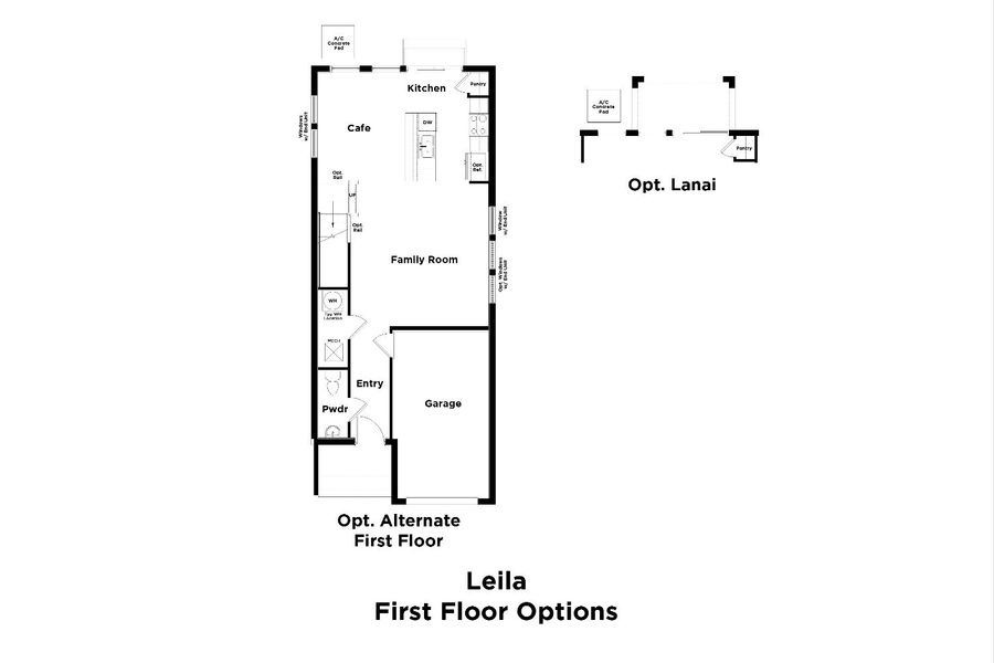 2D floor plan layout for the Leila by DRB Homes in Twin Oaks, Zephyrhills, FL (Image 4).