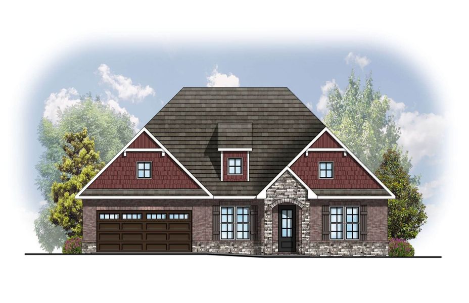 Representative rendering of the exterior for the Piedmont II by Cook Bros. Homes (Image 11).