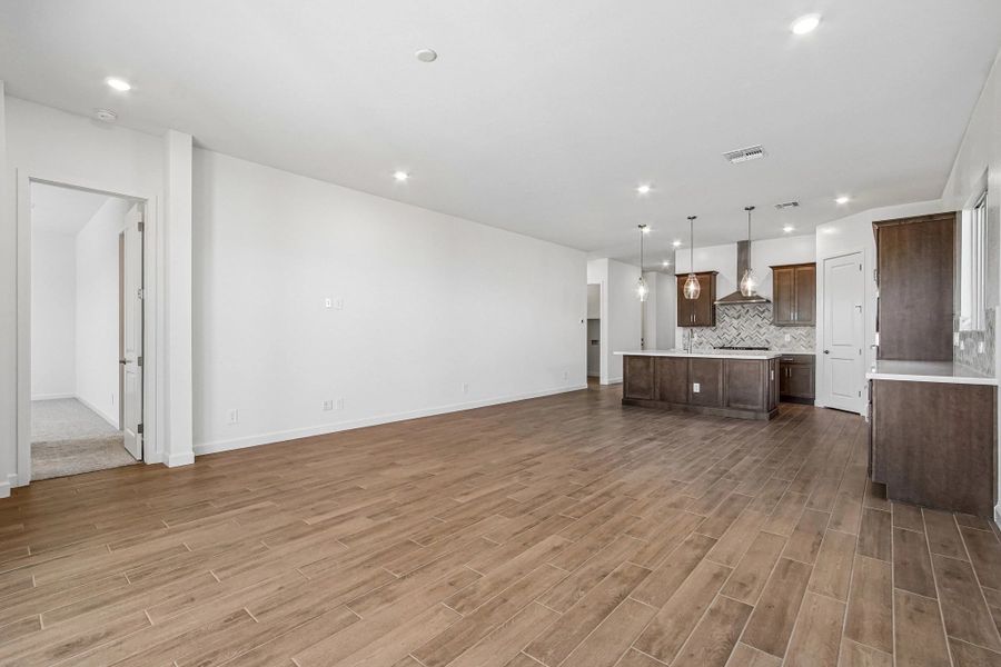 Great room and kitchen
