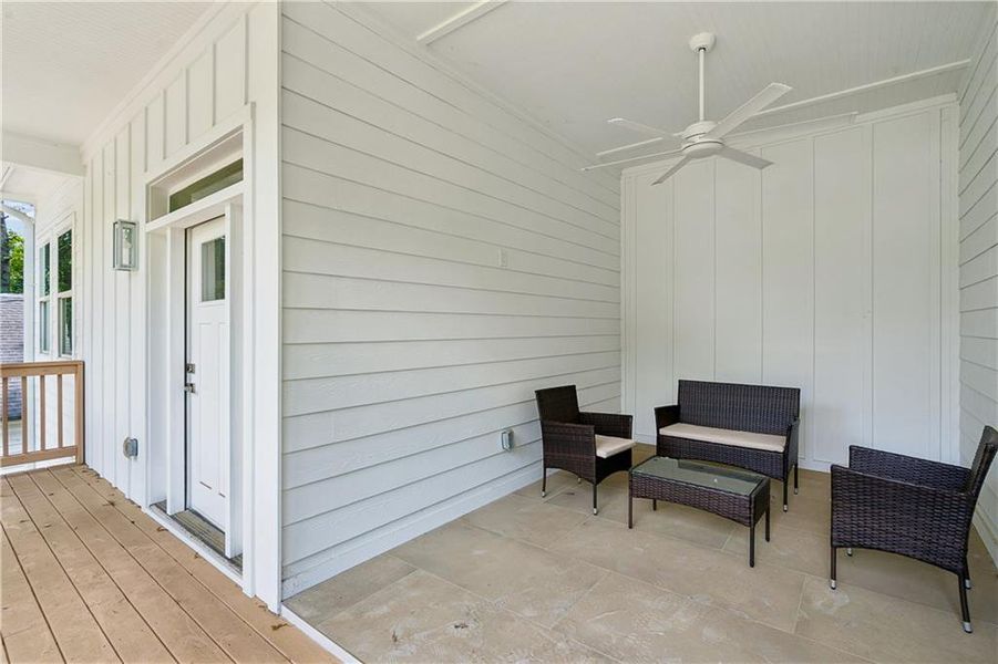 Exterior details and patio area of a home in , Atlanta (Image 2). Exterior details and patio area of a home in , Atlanta (Image 2).