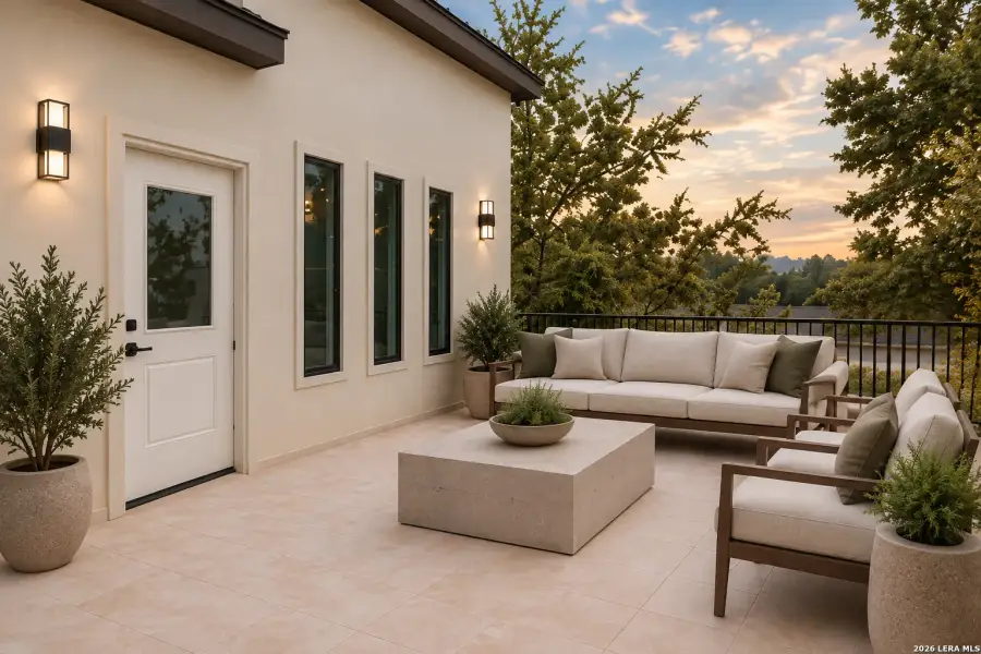 Exterior details and patio area of a home in , San Antonio (Image 20).