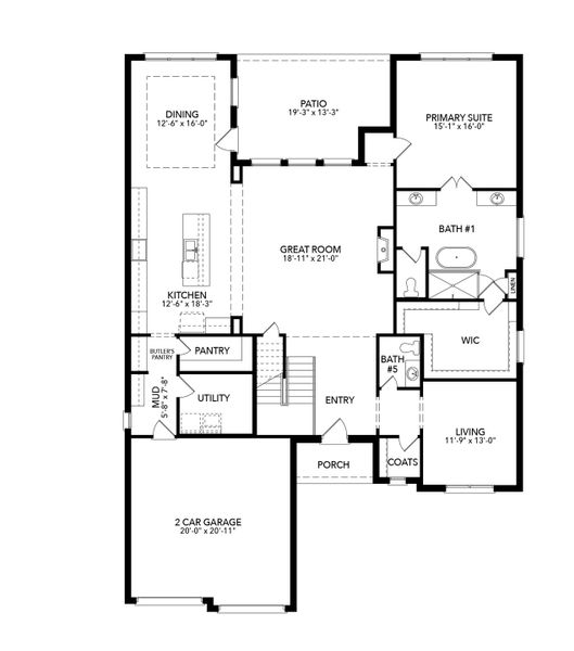 2D floor plan layout for the Llano by Sandlin Homes in Settler's Glen, New Fairview, TX (Image 3). 2D floor plan layout for the Llano by Sandlin Homes in Settler's Glen, New Fairview, TX (Image 3).