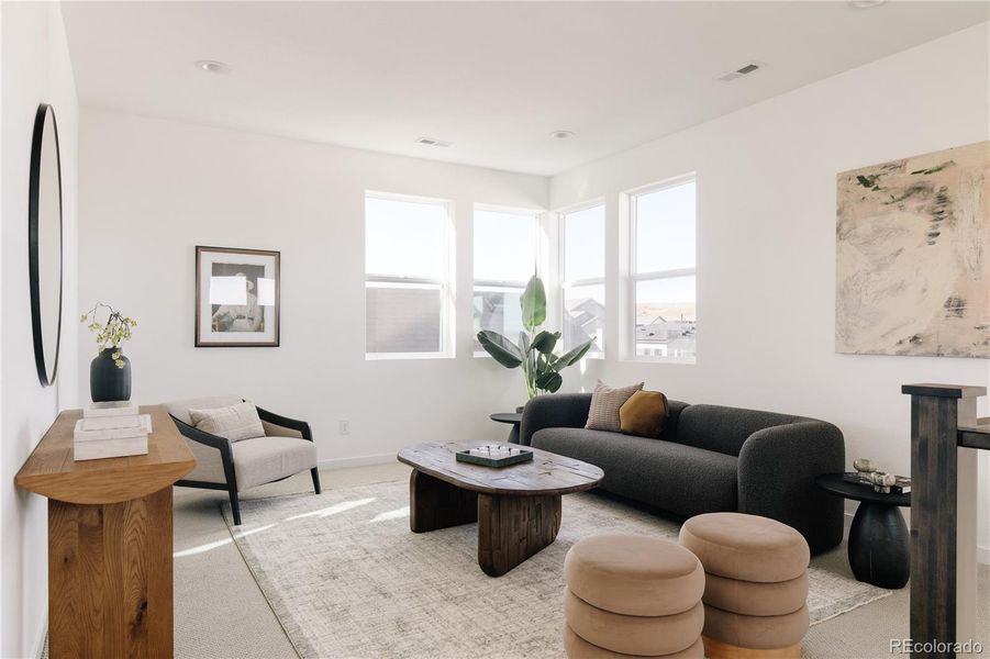 Furnished interior view inside a new home in Lyric at Ridgegate, Lone Tree (Image 5).