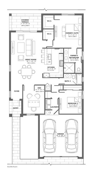 2D floor plan layout for the Acacia by CC Homes in Maple Ridge, Ave Maria, FL (Image 3).