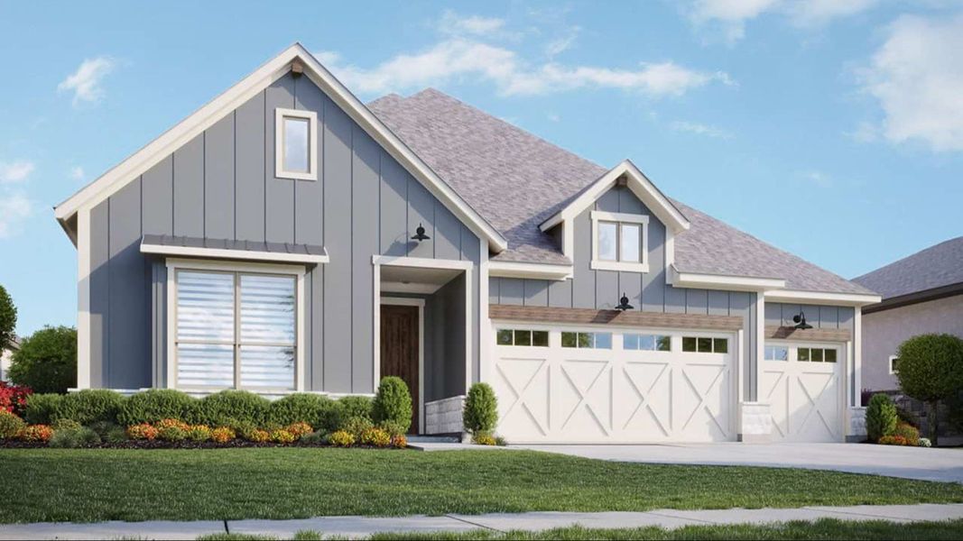 Representative exterior photo of a completed home built from the Vanderbilt by DRB Homes in Lakeshore Bluffs, Shady Shores, TX (Image 5).