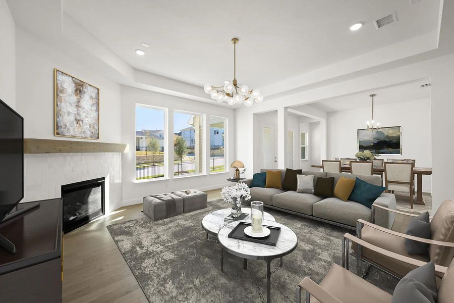 The Violet Family Room - virtually staged