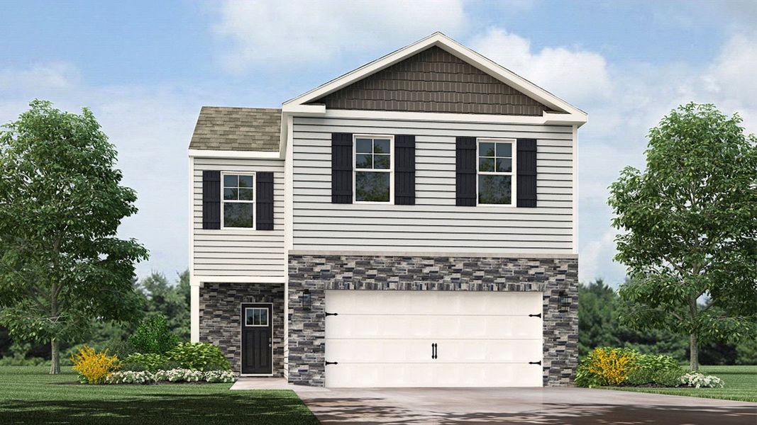 Front exterior of a new home in Price's Point, Knoxville, TN, highlighting curb appeal (Image 1). Front exterior of a new home in Price's Point, Knoxville, TN, highlighting curb appeal (Image 1).