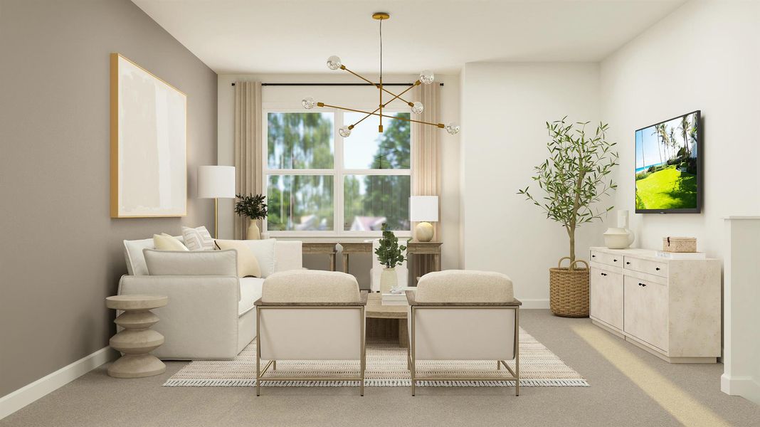 Furnished interior view inside a new home in , The Acreage (Image 24).