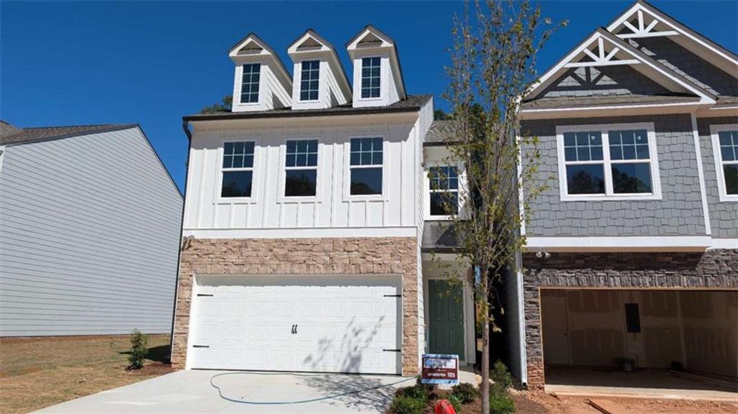 Front exterior of a new home in Owen Preserve, Canton, GA, highlighting curb appeal (Image 20).