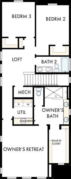 2D floor plan layout of this home in Revel Crossing at Wolf Ranch – The Ascent Collection, Colorado Springs, CO (Image 3). 2D floor plan layout of this home in Revel Crossing at Wolf Ranch – The Ascent Collection, Colorado Springs, CO (Image 3).