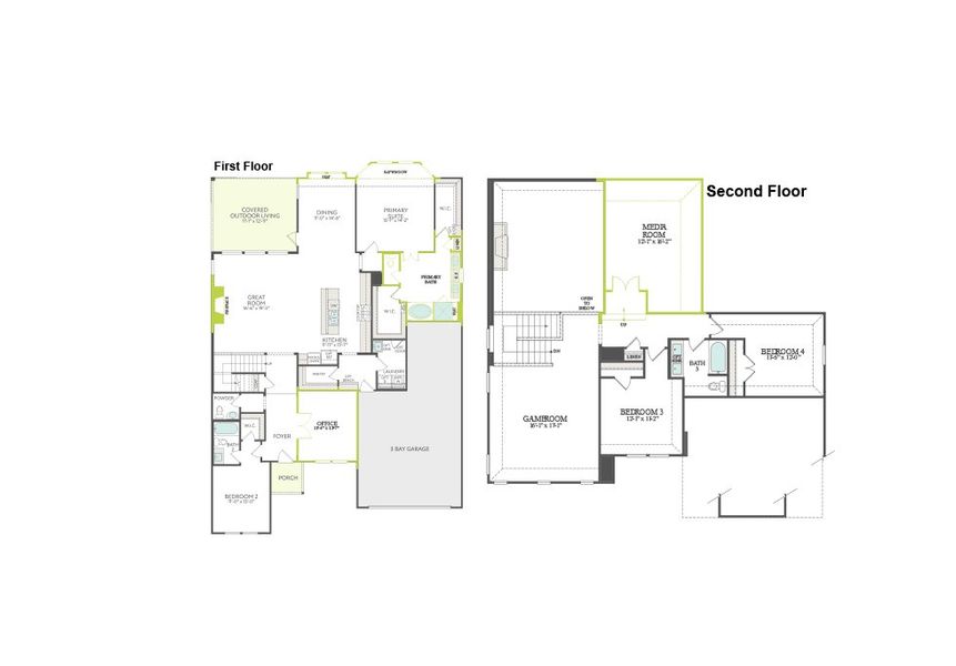 2D floor plan layout of this home in Somerset Park, Rockwall, TX (Image 5).