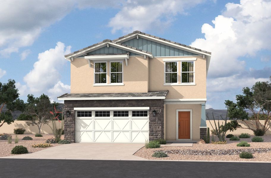 Representative exterior photo of a completed home built from the Ellison by Beazer Homes in Bethany Grove, Glendale, AZ (Image 8).
