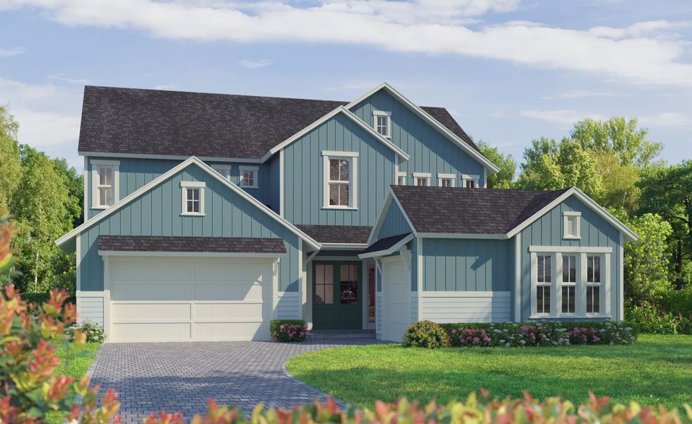 Representative exterior photo of a completed home built from the Brooklyn by ICI Homes in Weslyn Park at Sunbridge, St. Cloud, FL (Image 2).