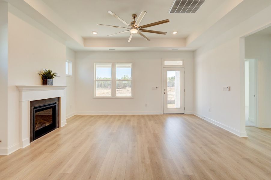 Representative unfurnished interior of a home built from the Elm by McKee Homes in Coastal Haven, Leland (Image 18).