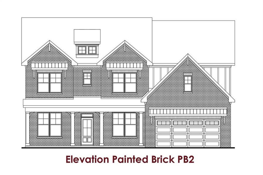 Exterior rendering of this home design in Rosewood Lake Estates, Hoschton, GA (Image 4).