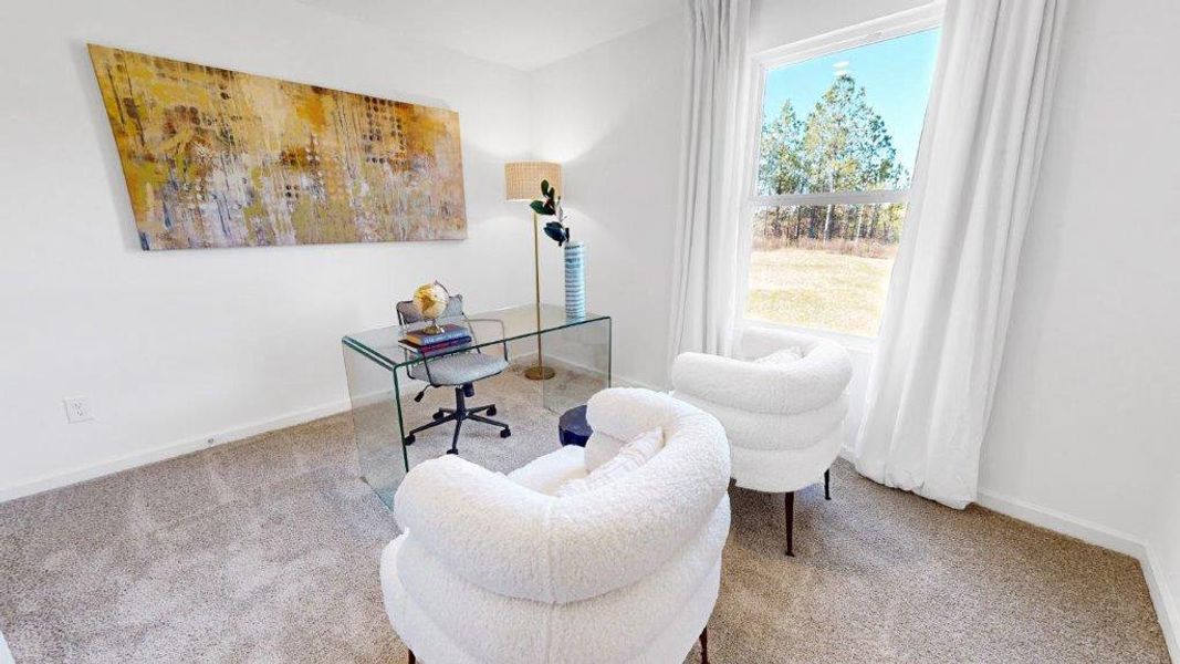 Representative furnished interior of a home built from the Penwell by D.R. Horton in Magnolia at the Bluffs Phase 3, Freeport (Image 14).