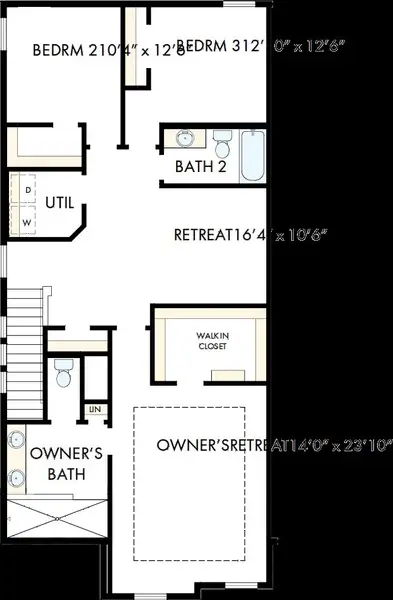 2D floor plan layout of this home in Ridgeline Towns, McKinney, TX (Image 3). 2D floor plan layout of this home in Ridgeline Towns, McKinney, TX (Image 3).