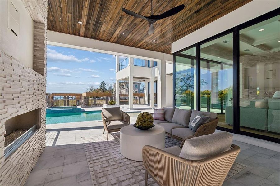 Exterior details and patio area of a home in , Tampa (Image 38).