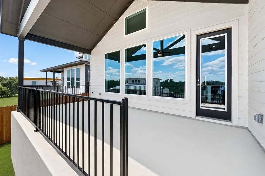Exterior details and patio area of a home in Silverleaf, Cedar Creek (Image 3). Exterior details and patio area of a home in Silverleaf, Cedar Creek (Image 3).