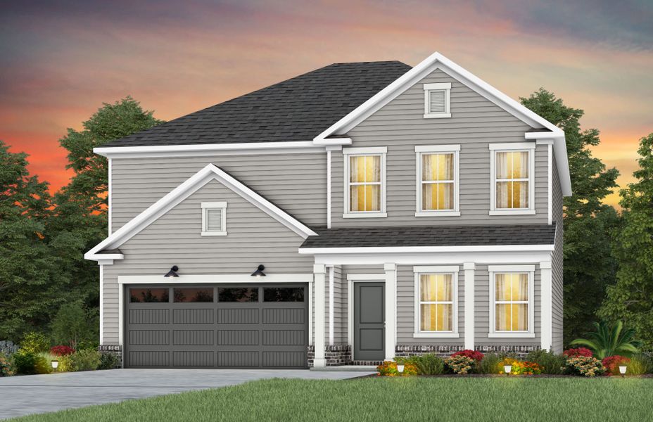 Front exterior of a new home in Michaux Gardens, Belmont, NC, highlighting curb appeal (Image 28).