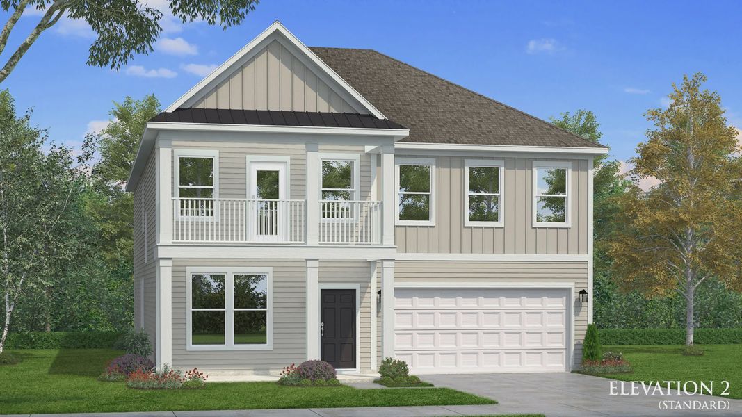 Representative exterior photo of a completed home built from the Brier Creek by DRB Homes in Sanctuary at Panther Creek, Durham, NC (Image 17).