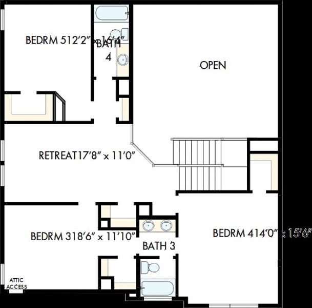2D floor plan layout of this home in Pecan Square - Estates, Northlake, TX (Image 3). 2D floor plan layout of this home in Pecan Square - Estates, Northlake, TX (Image 3).