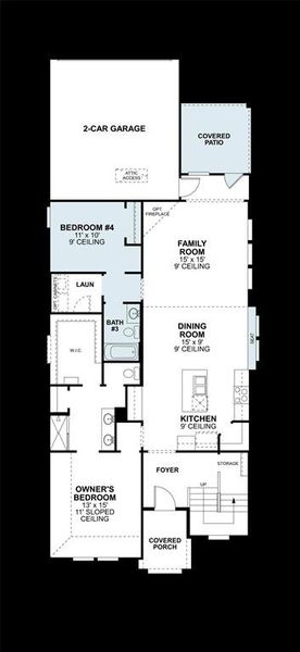 2D floor plan layout of this home in Lilybrooke at Legacy Hills, Celina, TX (Image 2). 2D floor plan layout of this home in Lilybrooke at Legacy Hills, Celina, TX (Image 2).