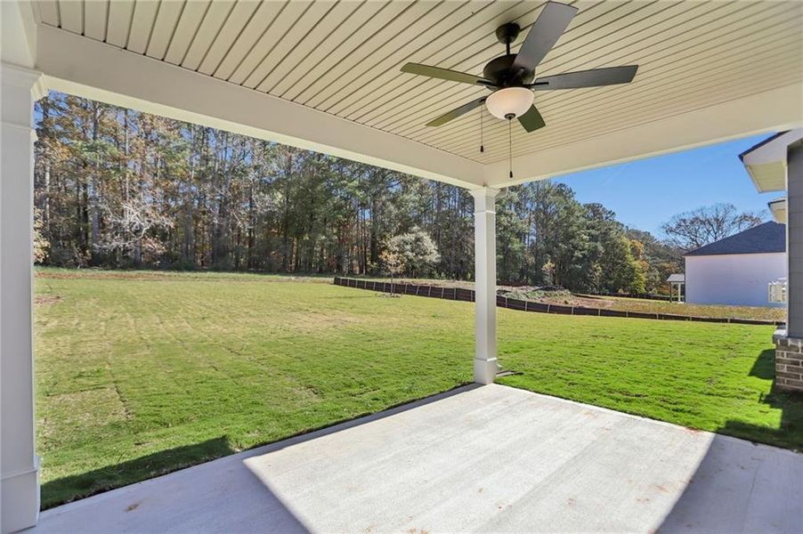 Exterior details and patio area of a home in Grandview at Millers Mill, Stockbridge (Image 3). Exterior details and patio area of a home in Grandview at Millers Mill, Stockbridge (Image 3).