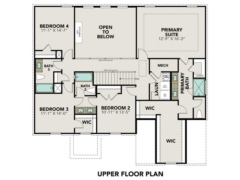 2D floor plan layout for the The Danbury I by Davidson Homes LLC in The Reserve at Potranco Oaks, Castroville, TX (Image 4).
