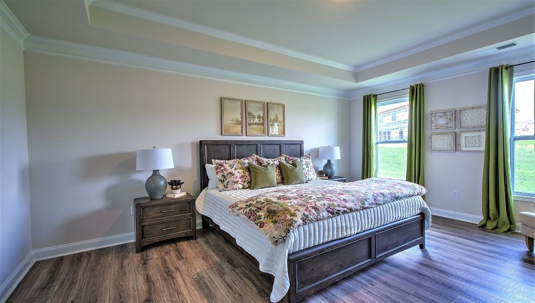 Furnished interior view inside a new home in Reserve at Tap Root Farms, Fletcher (Image 30). Furnished interior view inside a new home in Reserve at Tap Root Farms, Fletcher (Image 30).