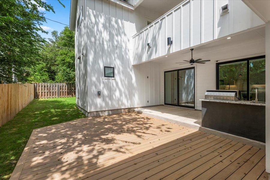 Exterior details and patio area of a home in , Austin (Image 28). Exterior details and patio area of a home in , Austin (Image 28).