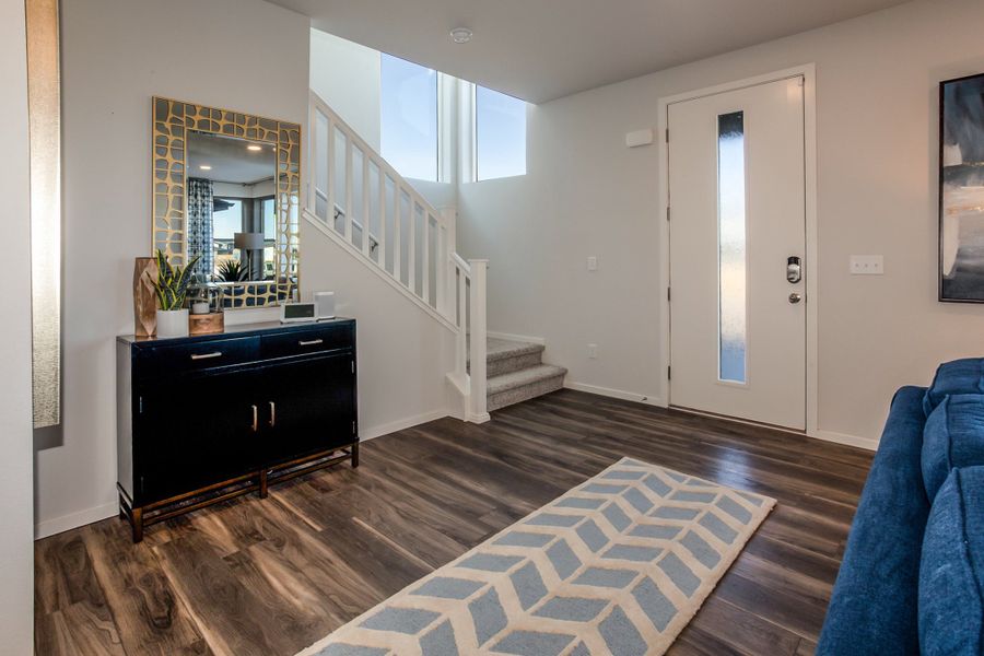Representative furnished interior of a home built from the Newton by Hartford Homes in Trailside, Timnath (Image 13).