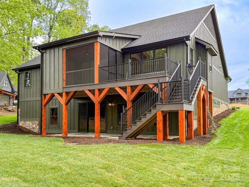 Exterior details and patio area of a home in , Mills River (Image 25).