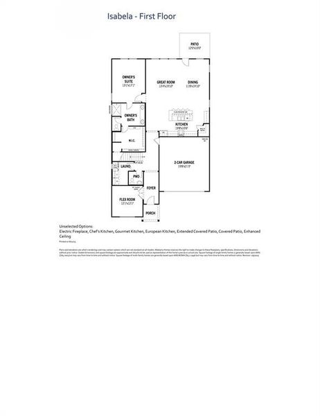 2D floor plan layout of this home in Sutton Fields, Celina, TX (Image 3).
