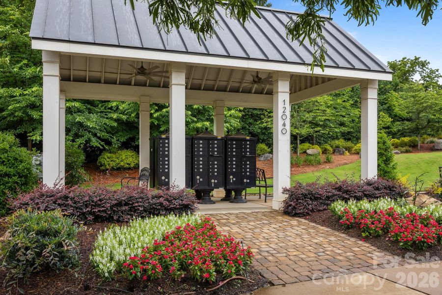 Mail kiosk at the front of the neighborhood
