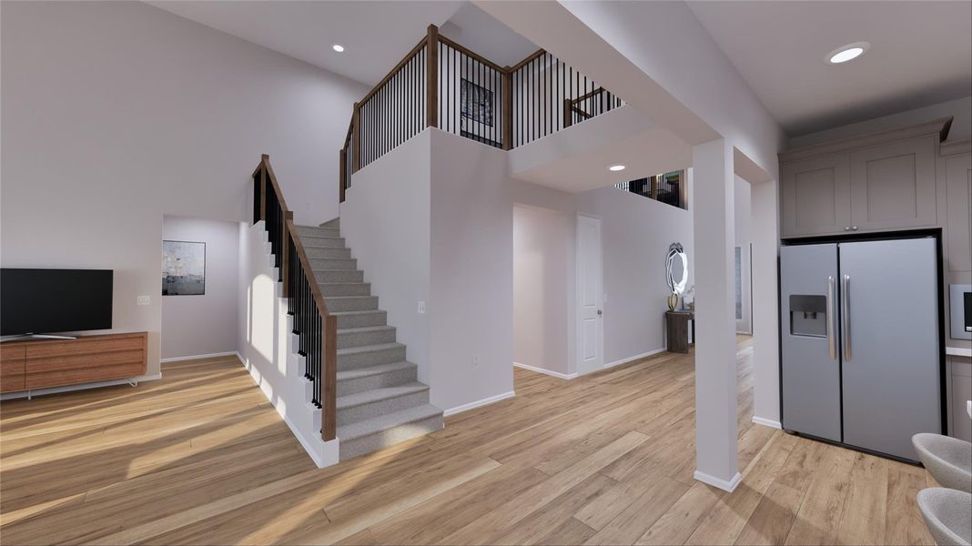 Furnished interior view inside a new home in Bridgeland, Cypress (Image 29).