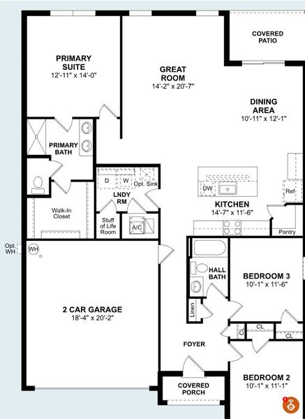2D floor plan layout of this home in Aspire at The Pines, Citrus Springs, FL (Image 2).