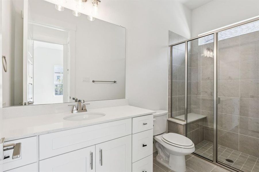 Friends and family will feel right at home in any of the beautifully finished guest baths in this dream home!