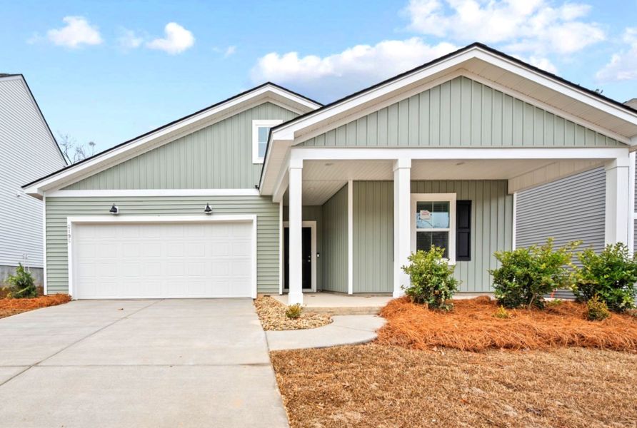 Front exterior of a new home in Grand Arbor, Blythewood, SC, highlighting curb appeal (Image 19).