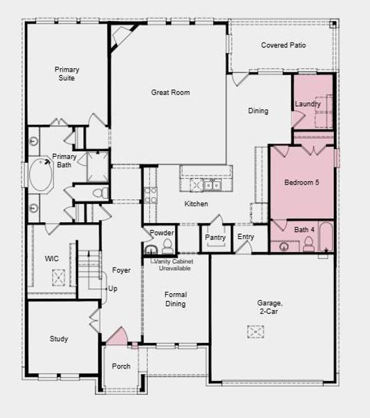 Floor 1 - Additional Highlights Include: 5th bedroom and high ceilings Floor 1 - Additional Highlights Include: 5th bedroom and high ceilings